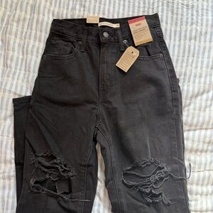 Levi's Charcoal High-Waisted Jeans